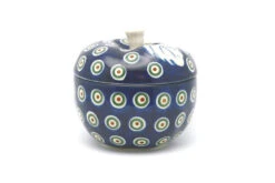 Polish Pottery Apple Baker - Peacock
