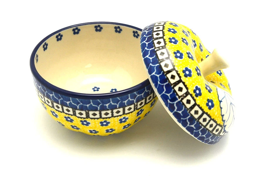 Polish Pottery Apple Baker - Sunburst 2 Polish Pottery Apple Baker - Sunburst - Image 2