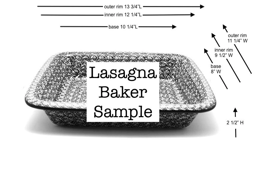 Polish Pottery Baker - Lasagna - Peacock Feather 2 Polish Pottery Baker - Lasagna - Peacock Feather - Image 2