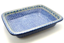 Polish Pottery Baker - Lasagna - Peacock Feather