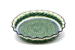 Polish Pottery Baker - Pie Dish - Fluted - Ivy Trail