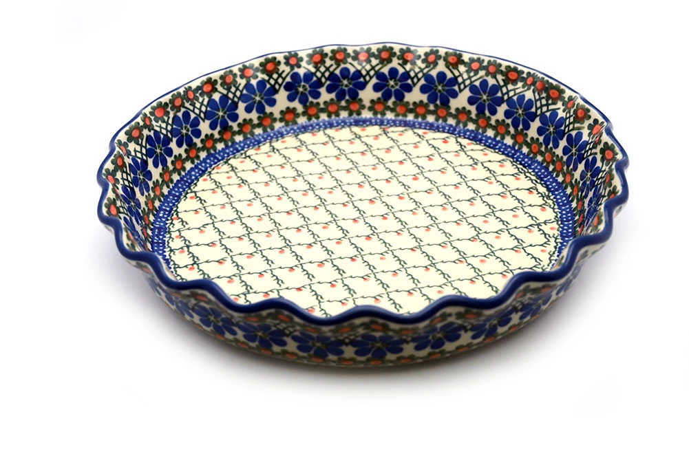Polish Pottery Baker - Pie Dish - Fluted - Primrose