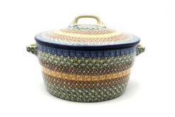 Polish Pottery Baker - Round Covered Casserole - Autumn