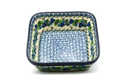 Polish Pottery Baker - Square - Blue Berries