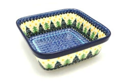 Polish Pottery Baker - Square - Christmas Trees