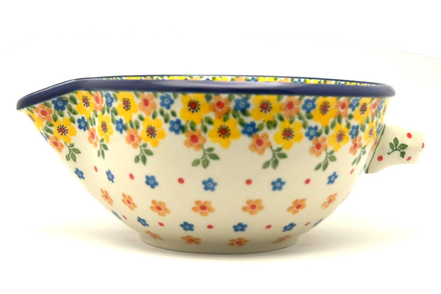 Polish Pottery Batter Bowl - 1 Quart - Buttercup