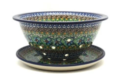Polish Pottery Berry Bowl With Saucer - Unikat Signature - U151