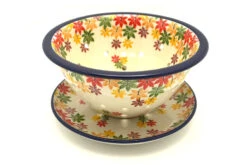 Polish Pottery Berry Bowl With Saucer - Unikat Signature - U4937