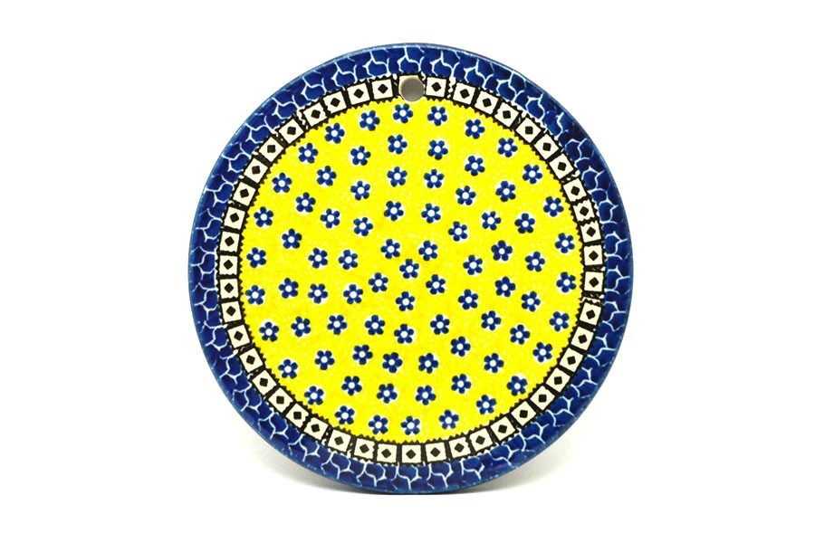 Polish Pottery Cheese Board - 7 1/4" - Sunburst
