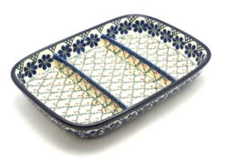 Polish Pottery Dish - Divided Rectangular - Primrose