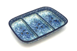 Polish Pottery Dish - Divided Rectangular - Unikat Signature U3639