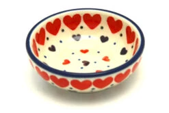 Polish Pottery Dish - Round Food Prep - Love Struck