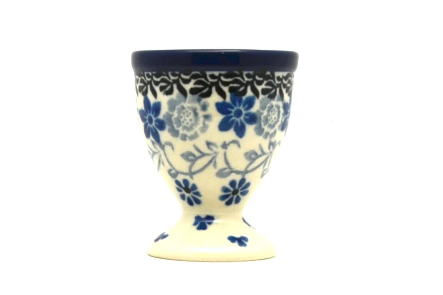 Polish Pottery Egg Cup - Silver Lace 1 Polish Pottery Egg Cup - Silver Lace