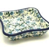 Polish Pottery Fluted Dipping Dish - Forget-Me-Knot
