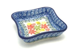 Polish Pottery Fluted Dipping Dish - Maple Harvest