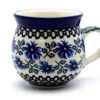 Polish Pottery Mug - 11 Oz. Bubble - Blue Chicory