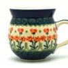 Polish Pottery Mug - 11 Oz. Bubble - Peach Spring Daisy