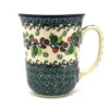 Polish Pottery Mug - 16 Oz. Bistro - Burgundy Berry Green