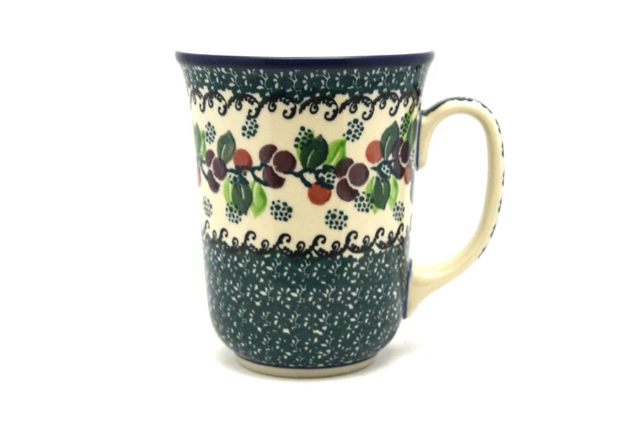 Polish Pottery Mug - 16 Oz. Bistro - Burgundy Berry Green