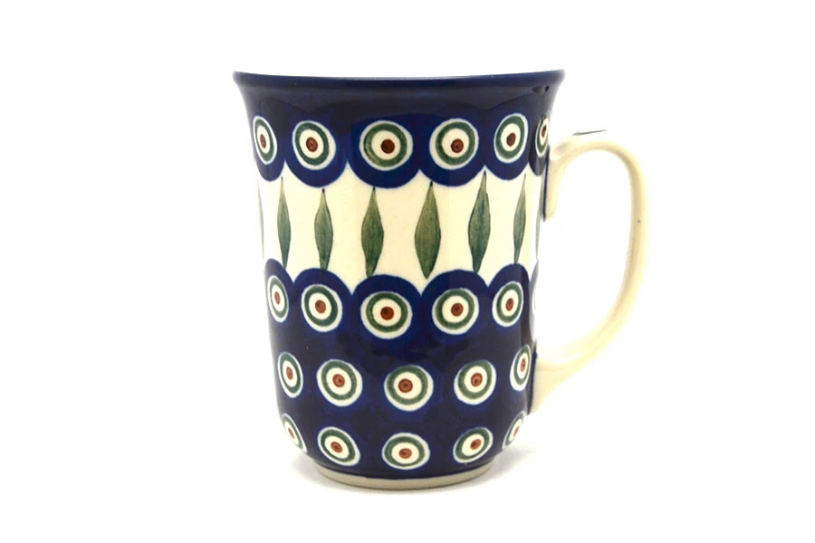 Polish Pottery Mug - 16 Oz. Bistro - Peacock