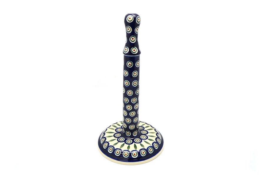 Polish Pottery Paper Towel Holder - Peacock