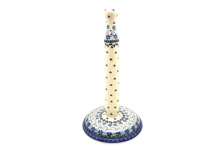 Polish Pottery Paper Towel Holder - Silver Lace