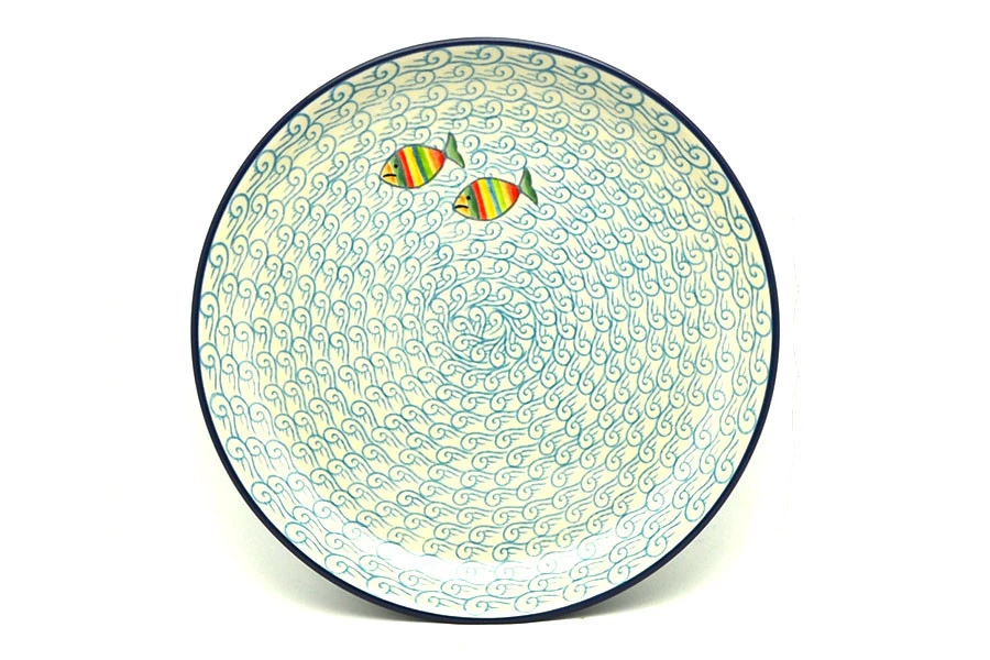 Polish Pottery Plate - 9 1/2" Luncheon - Rainbow Fish