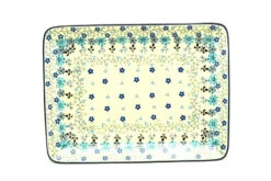 Polish Pottery Plate - Rectangular - Bachelor Button
