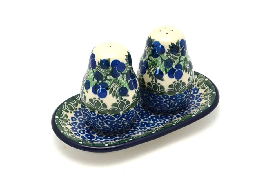 Polish Pottery Salt & Pepper Set - Huckleberry