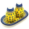 Polish Pottery Salt & Pepper Set - Sunburst