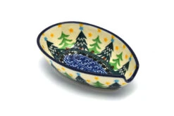Polish Pottery Spoon Rest - Christmas Trees