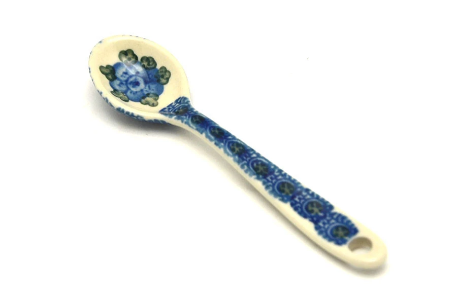 Polish Pottery Spoon - Small - Blue Poppy