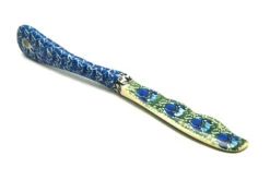 Polish Pottery Spreader - Peacock Feather