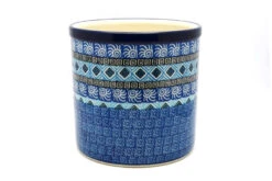 Polish Pottery Utensil Holder - Aztec Sky