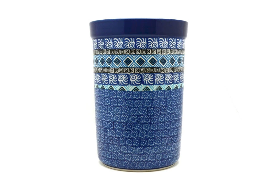 Polish Pottery Wine Crock - Aztec Sky