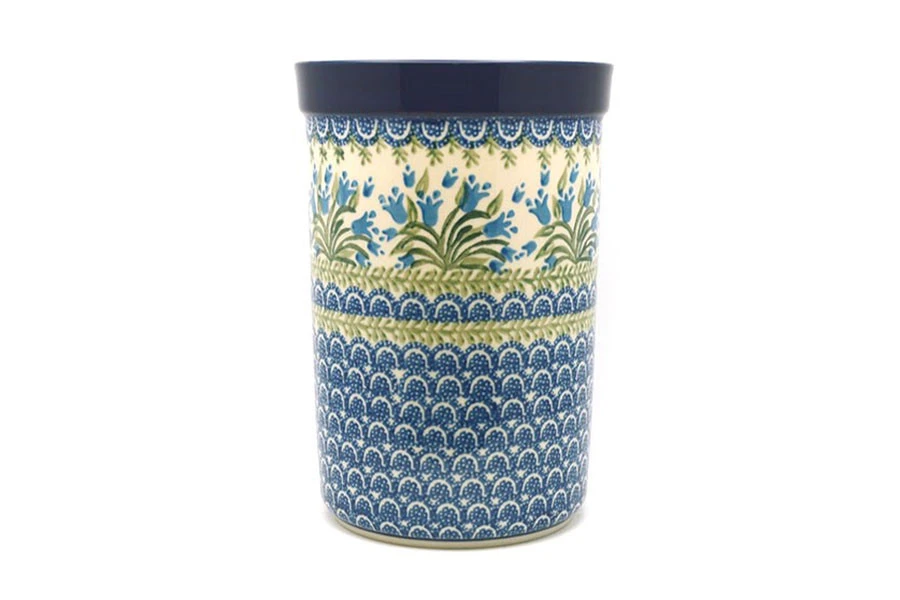 Polish Pottery Wine Crock - Blue Bells