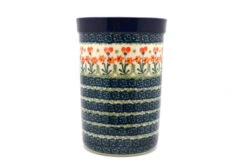 Polish Pottery Wine Crock - Peach Spring Daisy